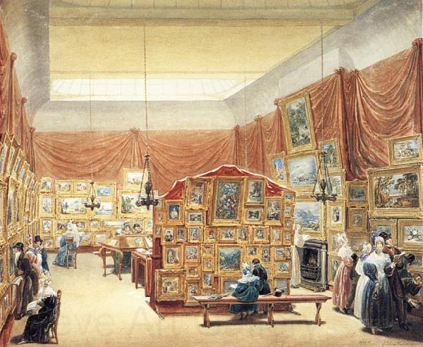 George Scharf Interior of the Gallery of the New Society of Painters in Water Colurs,Old Bond Street France oil painting art